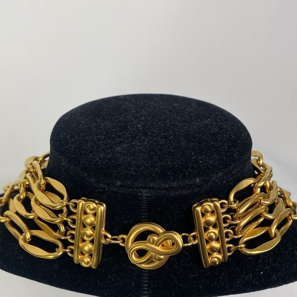 Givenchy Gold With Charms Multi Strands Statement Necklace. - Picture 3 of 11